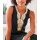 Maxi-Leinenkleid m. Schmuckapplikation, schwarz