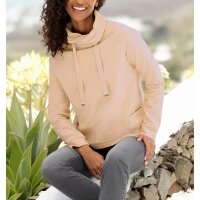 Sweatshirt ze stójką w stylu kopertowym, pudrowy