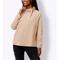 Sweatshirt with stand-up collar in wrap look, powder