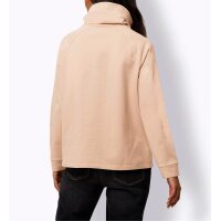Sweatshirt with stand-up collar in wrap look, powder
