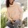 Sweatshirt with stand-up collar in wrap look, powder