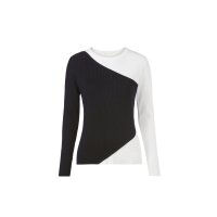 Color-Blocking-Pullover, ecru-schwarz