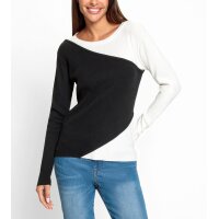 Color Blocking Pullover, ecru-black