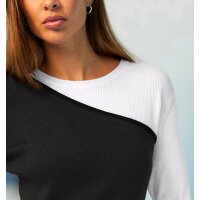 Color Blocking Pullover, ecru-black