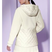 Mixed Material Jacket with Hood, ecru