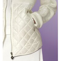 Mixed Material Jacket with Hood, ecru