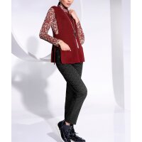 Bauchweg-Jacquard-Jerseyhose, schwarz