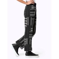 Shimmer Yarn Jacquard Knit Trousers, graphite-black patterned