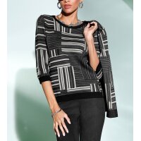 3/4 Arm-Glanzgarn-Jacquardpullover,...