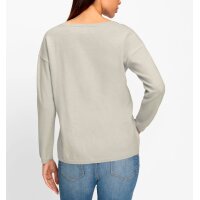 Pullover with lettering and glitter stones, light grey marl