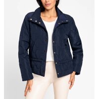 Stand-up collar quilted jacket, navy