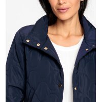 Stand-up collar quilted jacket, navy