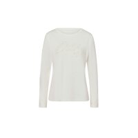 Sweatshirt m. Schriftzug und Zierperlen, ecru