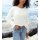 Sweatshirt m. Schriftzug und Zierperlen, ecru
