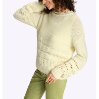 Ajourmuster-Pullover, champagner