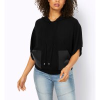 3/4-Arm-Kapuzenpullover, schwarz