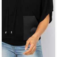 3/4-Arm-Kapuzenpullover, schwarz
