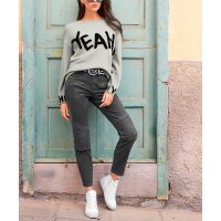 Jeans Im Biker-Style, anthrazit-grey-denim