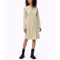 Cord-Kleid m. Kellerfalten, Biesen und Zierband-Applikationen, sand