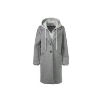 Kurzmantel in Layering-Optik, steingrau-meliert