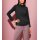 Long-sleeve shirt with lace at the hem, black