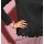 Long-sleeve shirt with lace at the hem, black