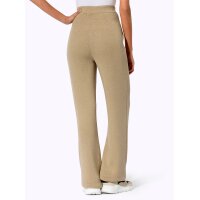Glanzgarnstrick-2-Teiler, beige-ecru-gemustert