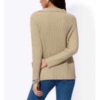 Glanzgarnstrick-2-Teiler, beige-ecru-gemustert