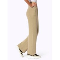 Glanzgarnstrick-2-Teiler, beige-ecru-gemustert