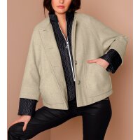 Wolljacke in 2-in-1-Optik, beige-schwarz