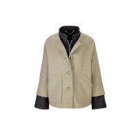 Wolljacke in 2-in-1-Optik, beige-schwarz