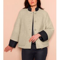 Wolljacke in 2-in-1-Optik, beige-schwarz