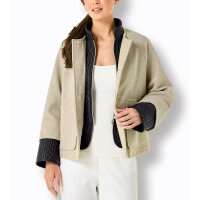 Wolljacke in 2-in-1-Optik, beige-schwarz