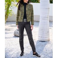 Lederimitathose m. Zipper-Details, schwarz