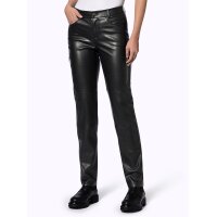 Lederimitathose m. Zipper-Details, schwarz