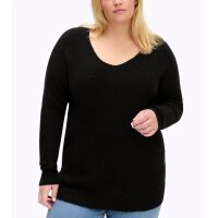 Pullover in Rippstruktur, tiefblau-meliert