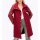 Mixed-material short coat in biker style, cherry