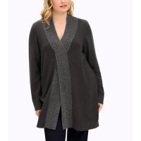Longpullover m. hohem Schlitz und Glitzerblende,...