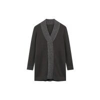 Longpullover m. hohem Schlitz und Glitzerblende,...