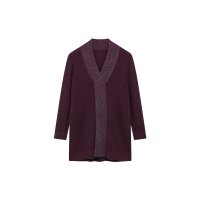 Longpullover m. hohem Schlitz und Glitzerblende,...