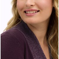 Longpullover m. hohem Schlitz und Glitzerblende, burgund-flieder-meliert