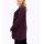 Longpullover m. hohem Schlitz und Glitzerblende, burgund-flieder-meliert