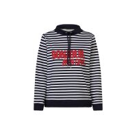 Sweatshirt m. Ringelmuster, ecru-marine-bedruckt