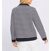 Sweatshirt m. Ringelmuster, ecru-marine-bedruckt