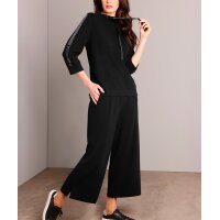 3/4-Ärmel-Pullover m. Glitzersteinchen, schwarz
