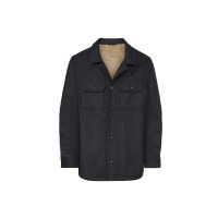 Herren-Longjacke m. Teddy-Fleece-Futter,  graphit-meliert