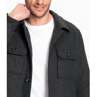 Herren-Longjacke m. Teddy-Fleece-Futter,  graphit-meliert