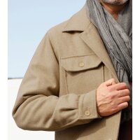 Herren-Longjacke m. Teddy-Fleece-Futter, camel-meliert