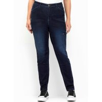 Cargo stretch jeans, dark blue denim