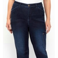 Cargo stretch jeans, dark blue denim
